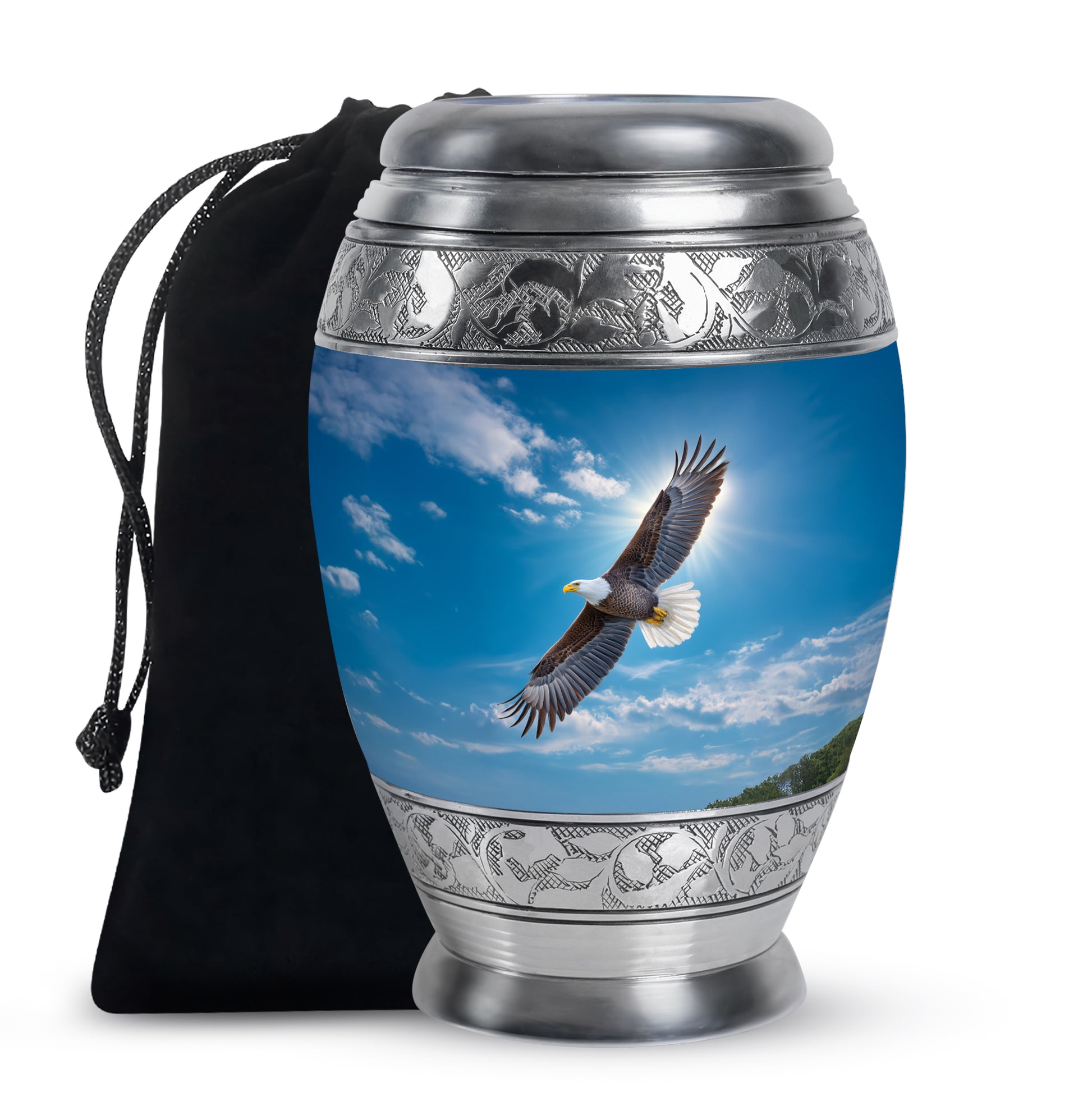 Eagle Theme Funeral Urn - Large Cremation Urn For Adult Ashes