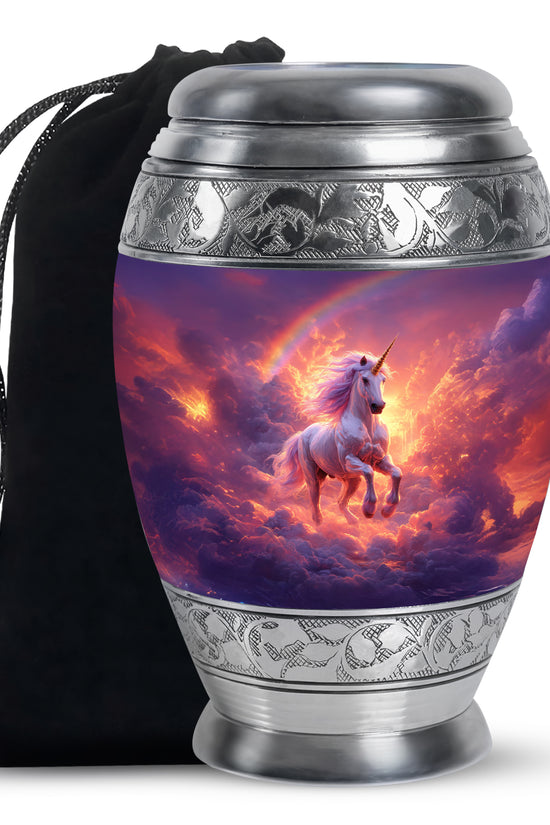Unicorn Theme Funeral Urn - Spiritual Theme Memorial Urn For Adult Ashes