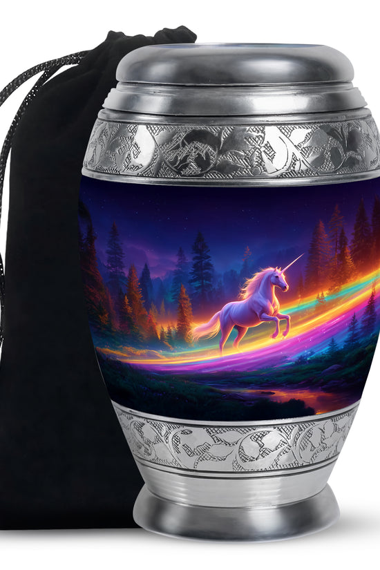 Unicorn Theme Memorial Urn - Rainbow Theme Cremation Urn For Adult Ashes