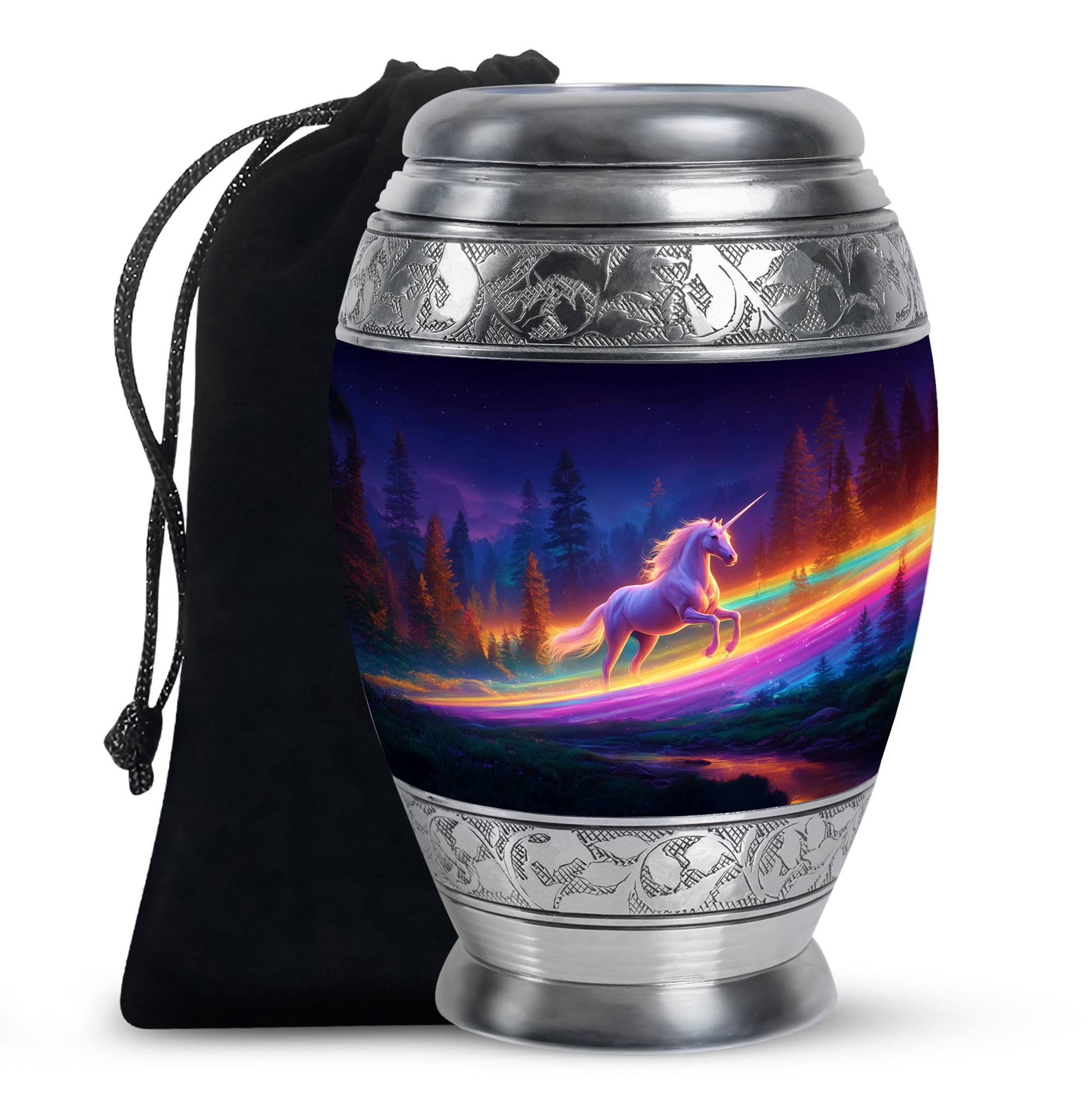 Unicorn Theme Memorial Urn - Rainbow Theme Cremation Urn For Adult Ashes