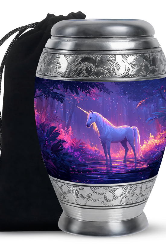 Beautiful Unicorn Cremation Urn - Large Funeral Urn For Human Ashes