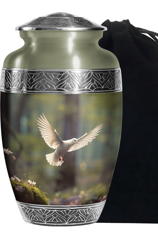 Dove Bird Funeral Urn - Large Memorial Urn For Male & Female