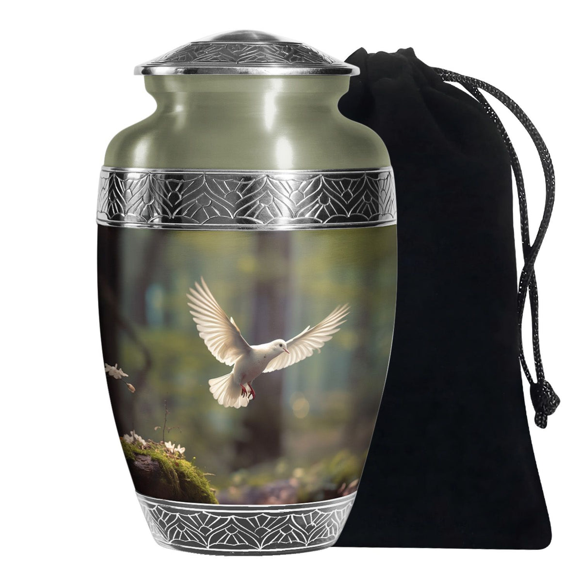 Dove Bird Funeral Urn - Large Memorial Urn For Male & Female