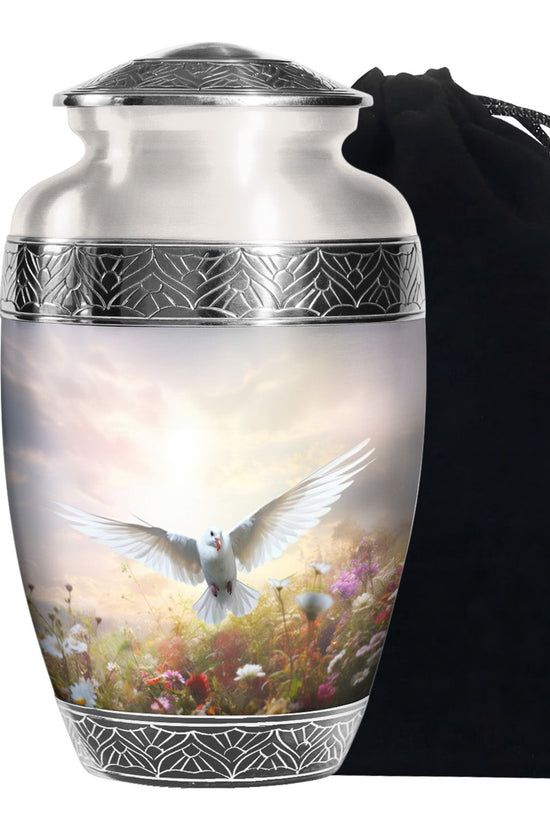 Dove Bird Cremation Urn - White Funeral Urn For Loved Ones