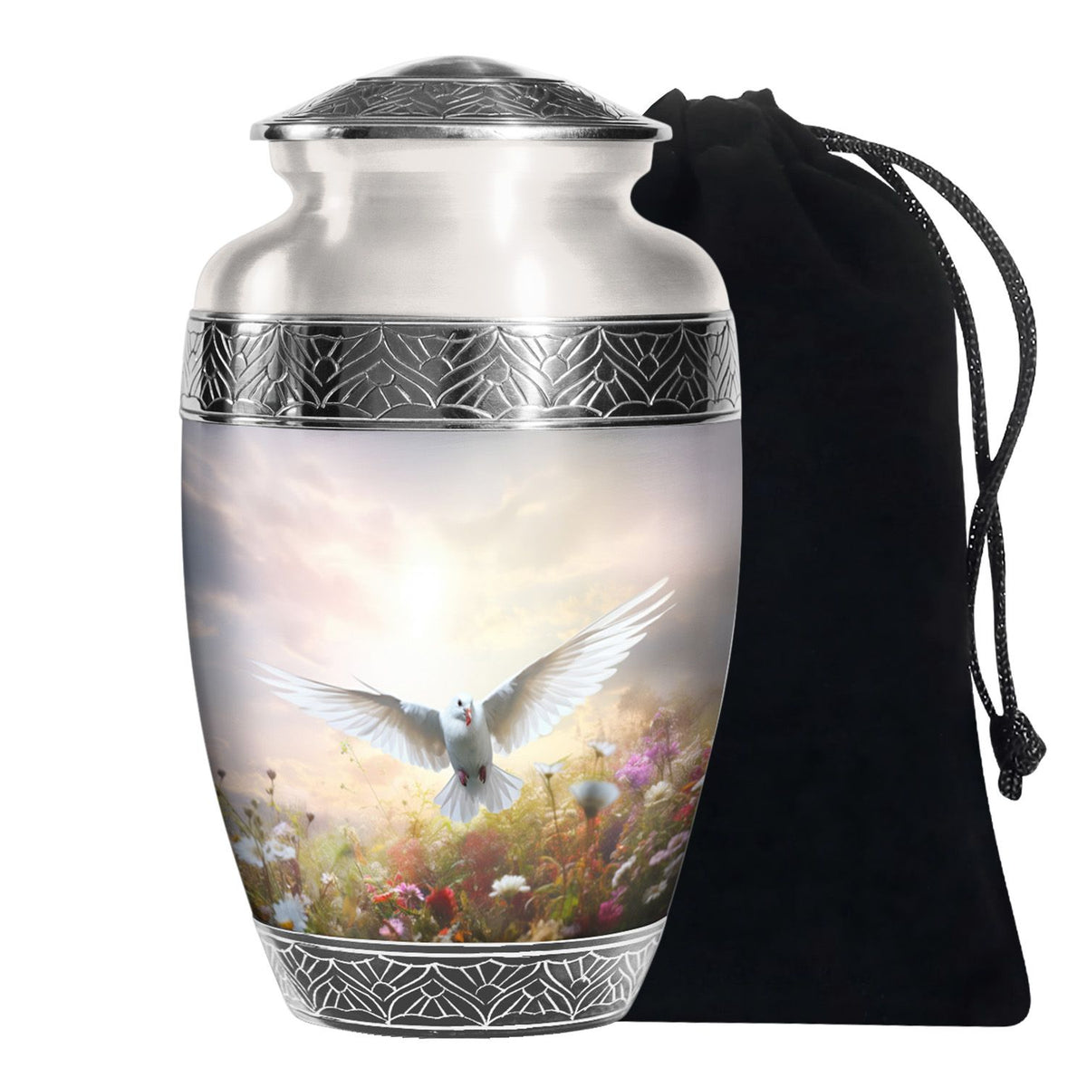 Dove Bird Cremation Urn - White Funeral Urn For Loved Ones