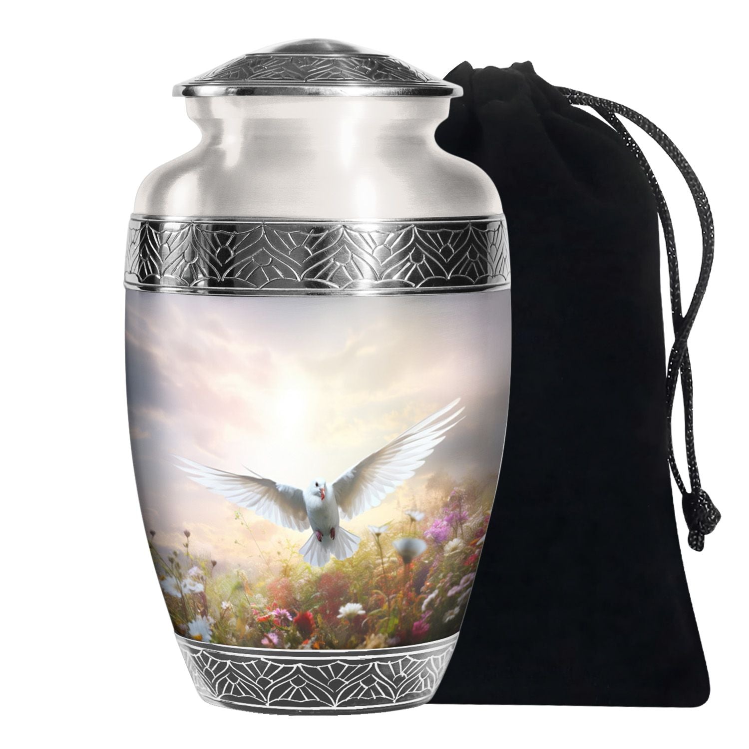 Dove Bird Cremation Urn - White Funeral Urn For Loved Ones