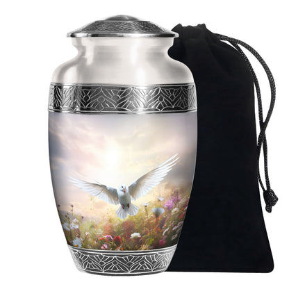 Dove Bird Cremation Urn - White Funeral Urn For Loved Ones