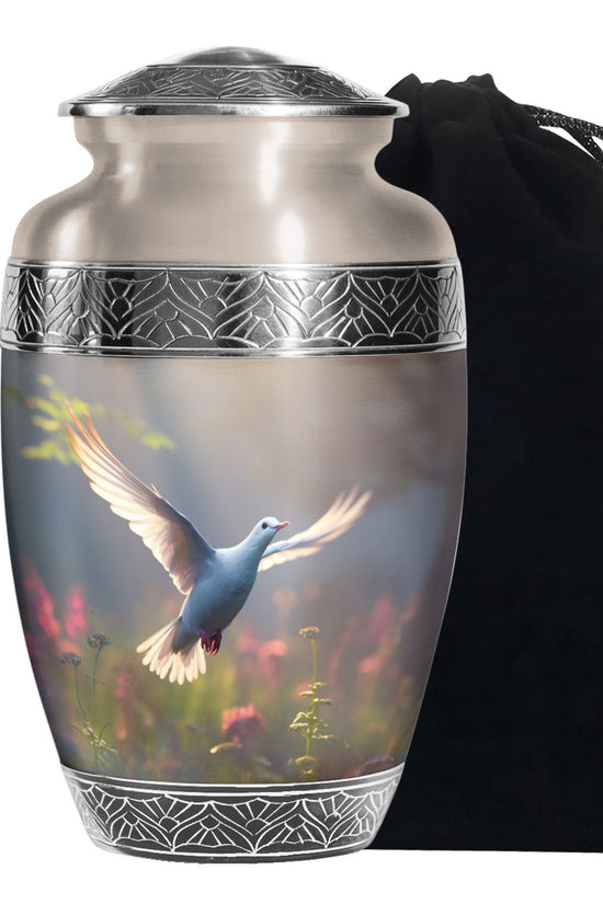 Dove Bird Theme Cremation Urn - Large Memorial Urn For Female