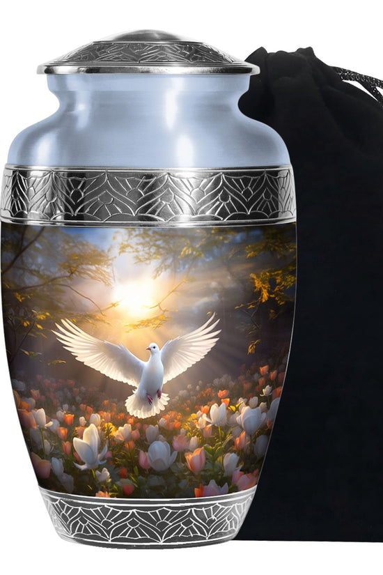 Floral Dove Memorial Urn For Ashes - Elegant Funeral Urn For Adult Ashes