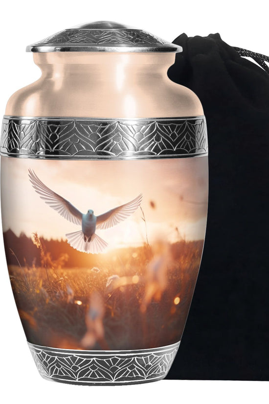 Sunset Dove Cremation Urn - Peaceful Memorial Urn For Human Ashes