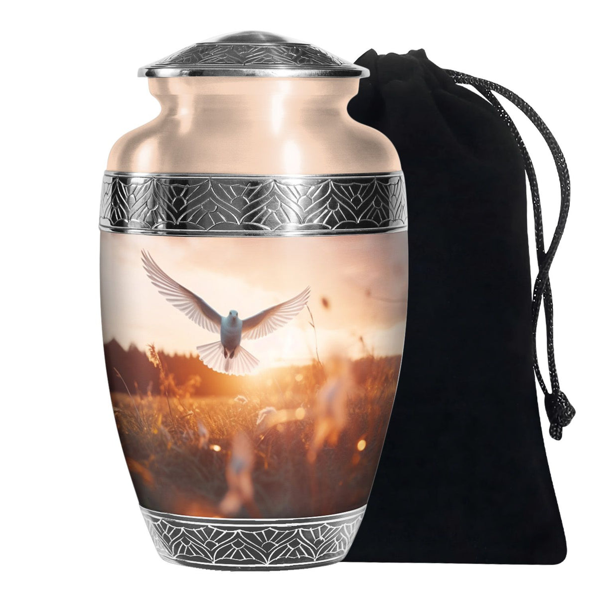 Sunset Dove Cremation Urn - Peaceful Memorial Urn For Human Ashes