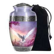 Cherry Blossom Dove Memorial Urn - Purple Aluminum Urn For Burial