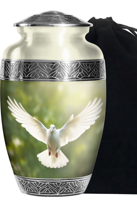 Nature Theme Memorial Urn - Dove Bird Cremation Urn For Burial