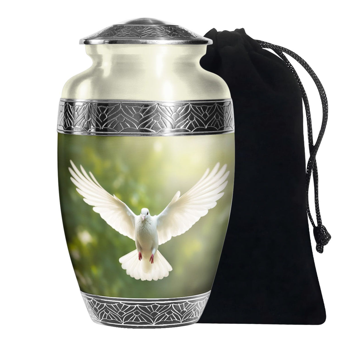 Nature Theme Memorial Urn - Dove Bird Cremation Urn For Burial