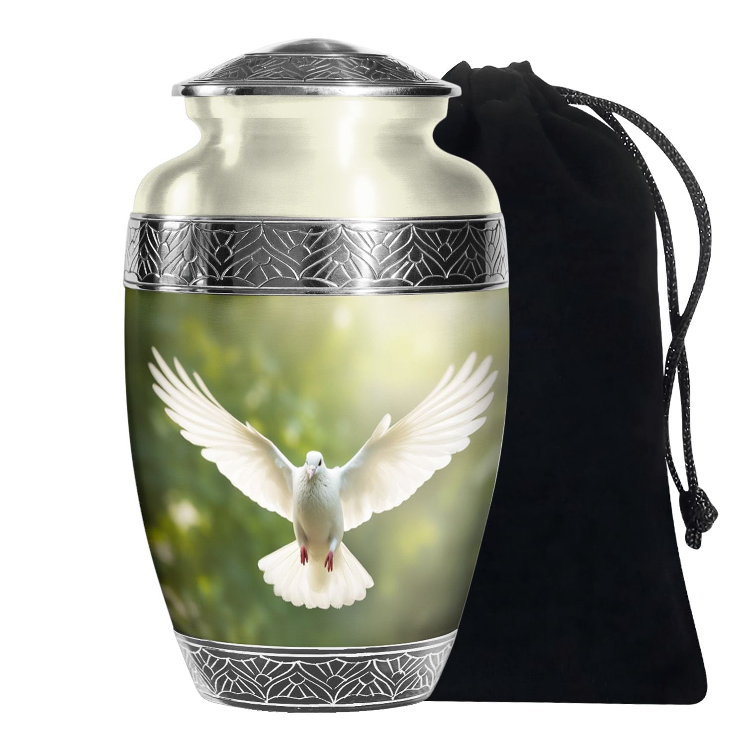 Nature Theme Memorial Urn - Dove Bird Cremation Urn For Burial