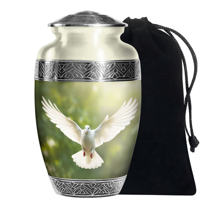 Nature Theme Memorial Urn - Dove Bird Cremation Urn For Burial