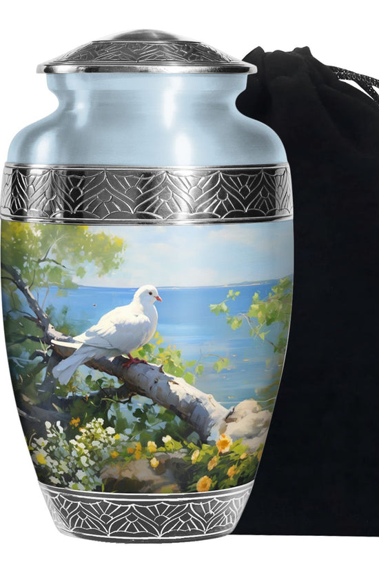 Artistic Theme Memorial Urn - Dove Bird Memorial Urn For Adult Ashes