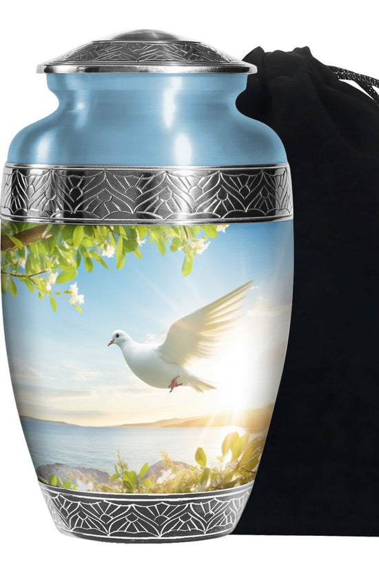 Beautiful Dove Memorial Urn - Large Memorial Urn For Female