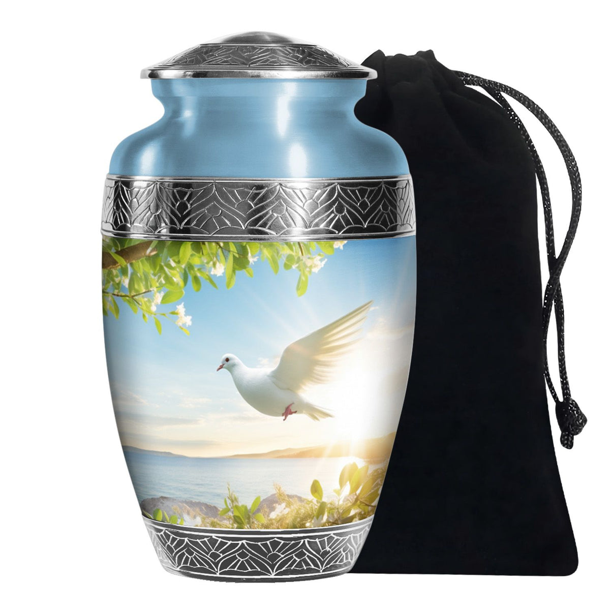 Beautiful Dove Memorial Urn - Large Memorial Urn For Female