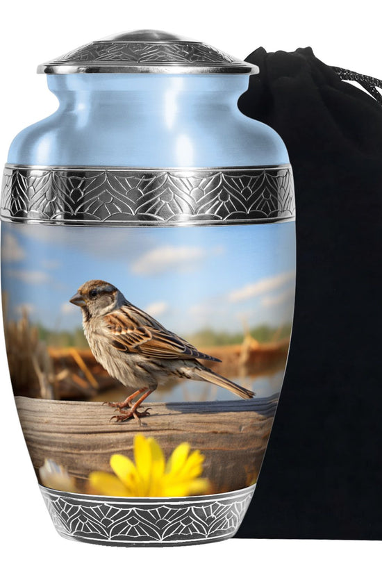 Sparrow Cremation Urn For Ashes - Nature Memorial Urn For Adult Ashes