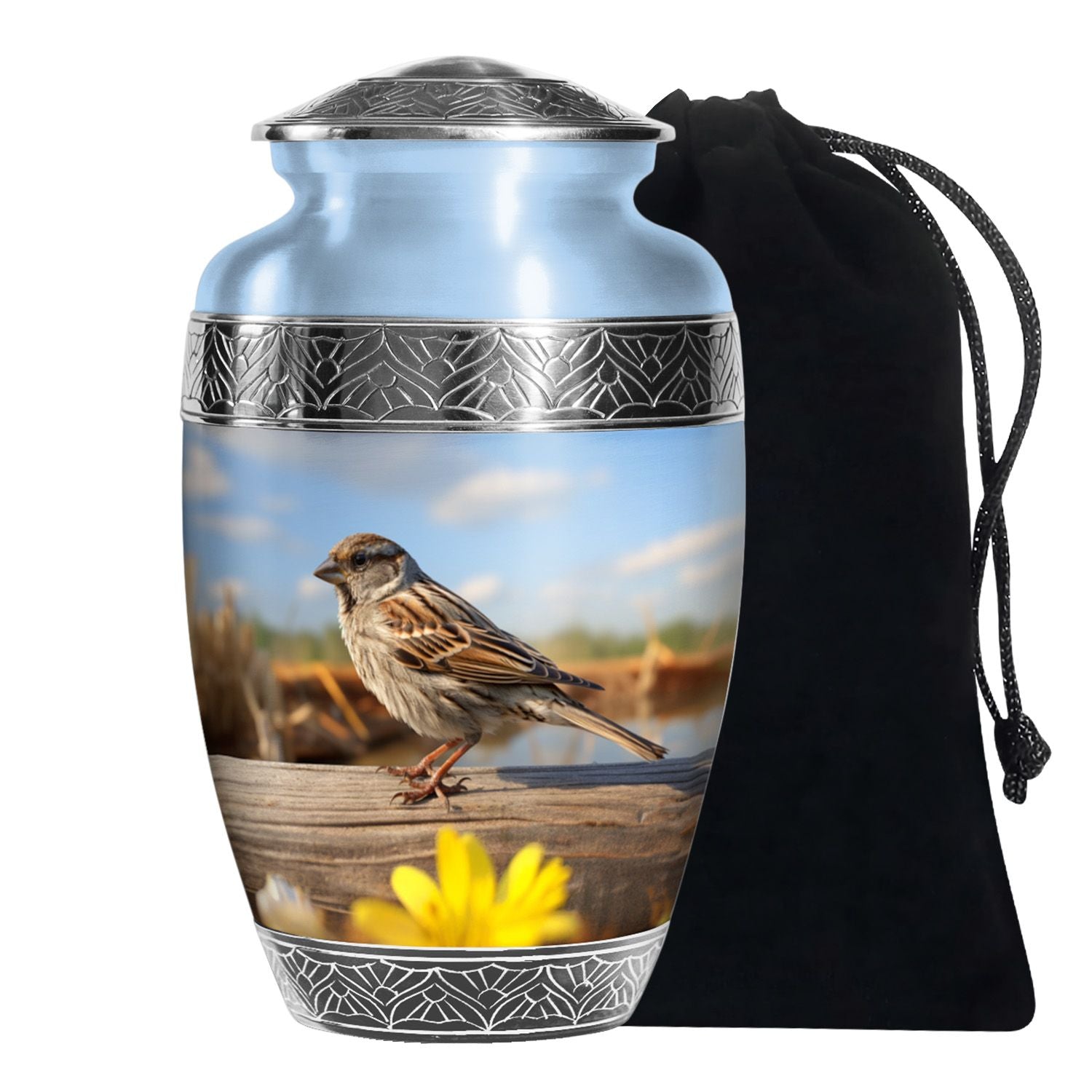 Sparrow Cremation Urn For Ashes - Nature Memorial Urn For Adult Ashes