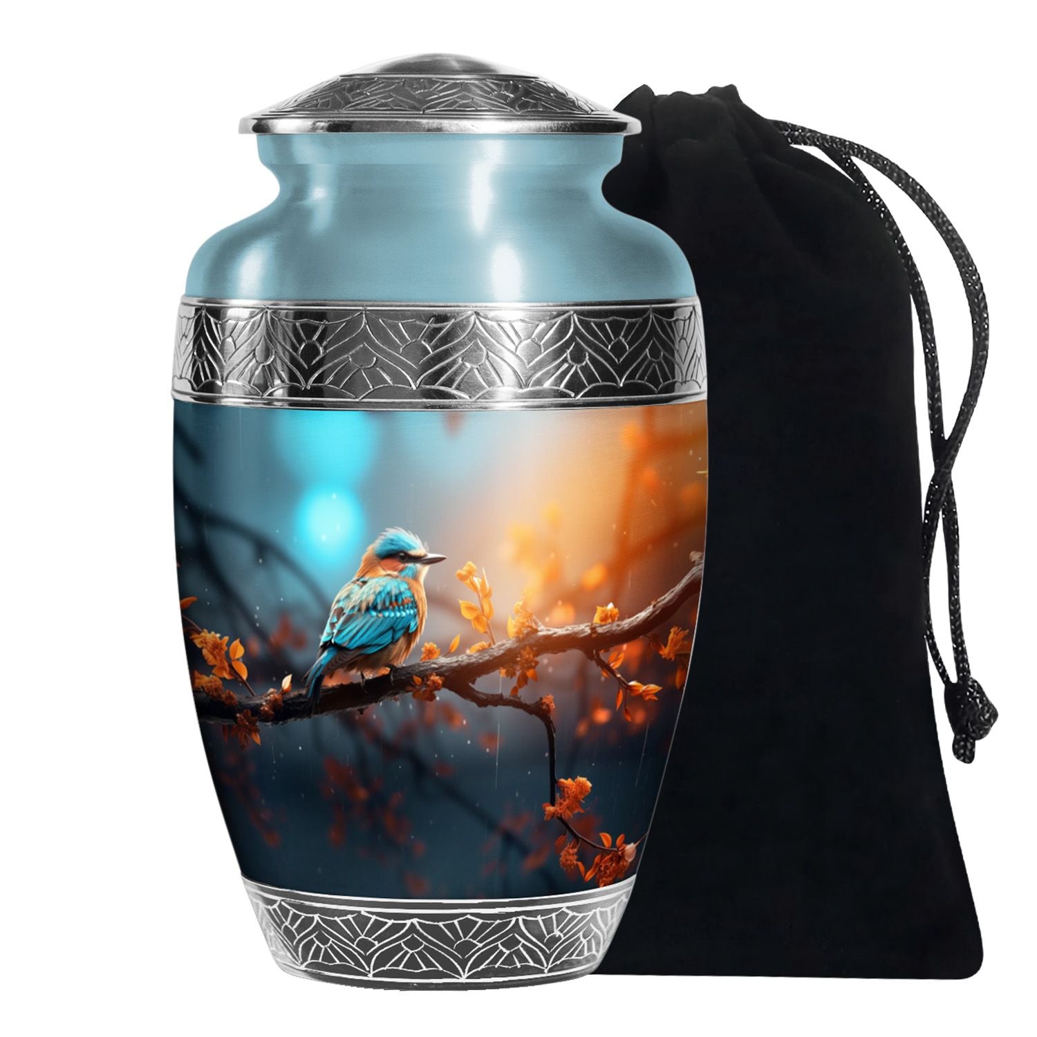 Sparrow Theme Memorial Urn - Large Memorial Urn For Female Ashes