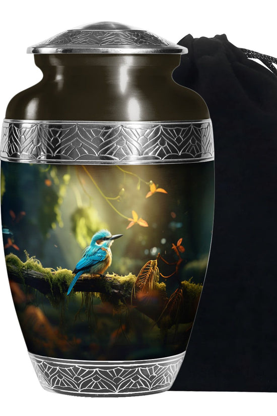 Peaceful Blue Bird Funeral Urn - Sparrow Memorial Urn For Loved Ones
