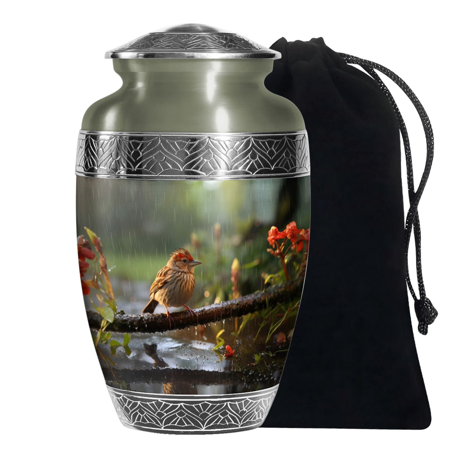 Sparrow Cremation Urn For Ashes -Nature Funeral Urn For Adult Ashes