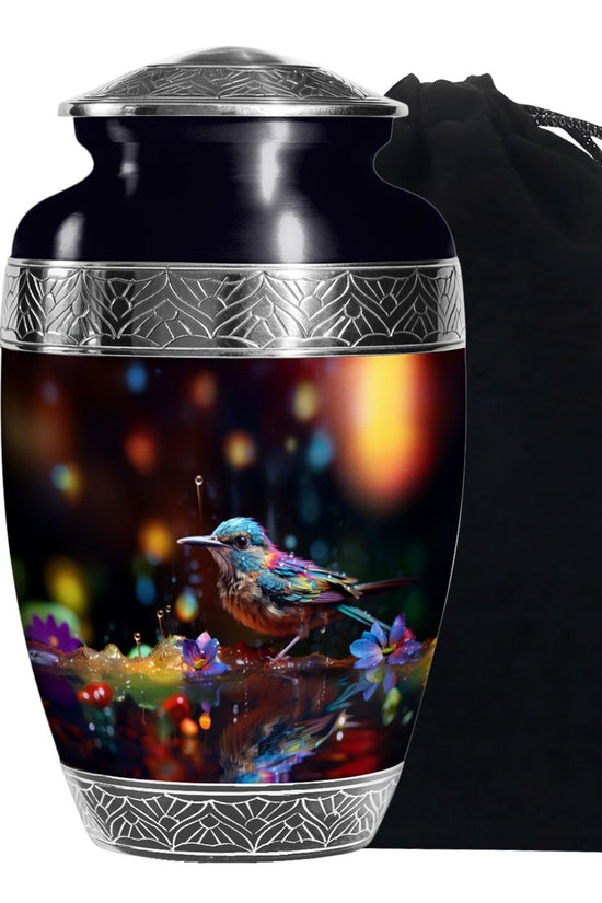 Colorful Sparrow Cremation Urn - Artistic Memorial Urn For Adult Ashes