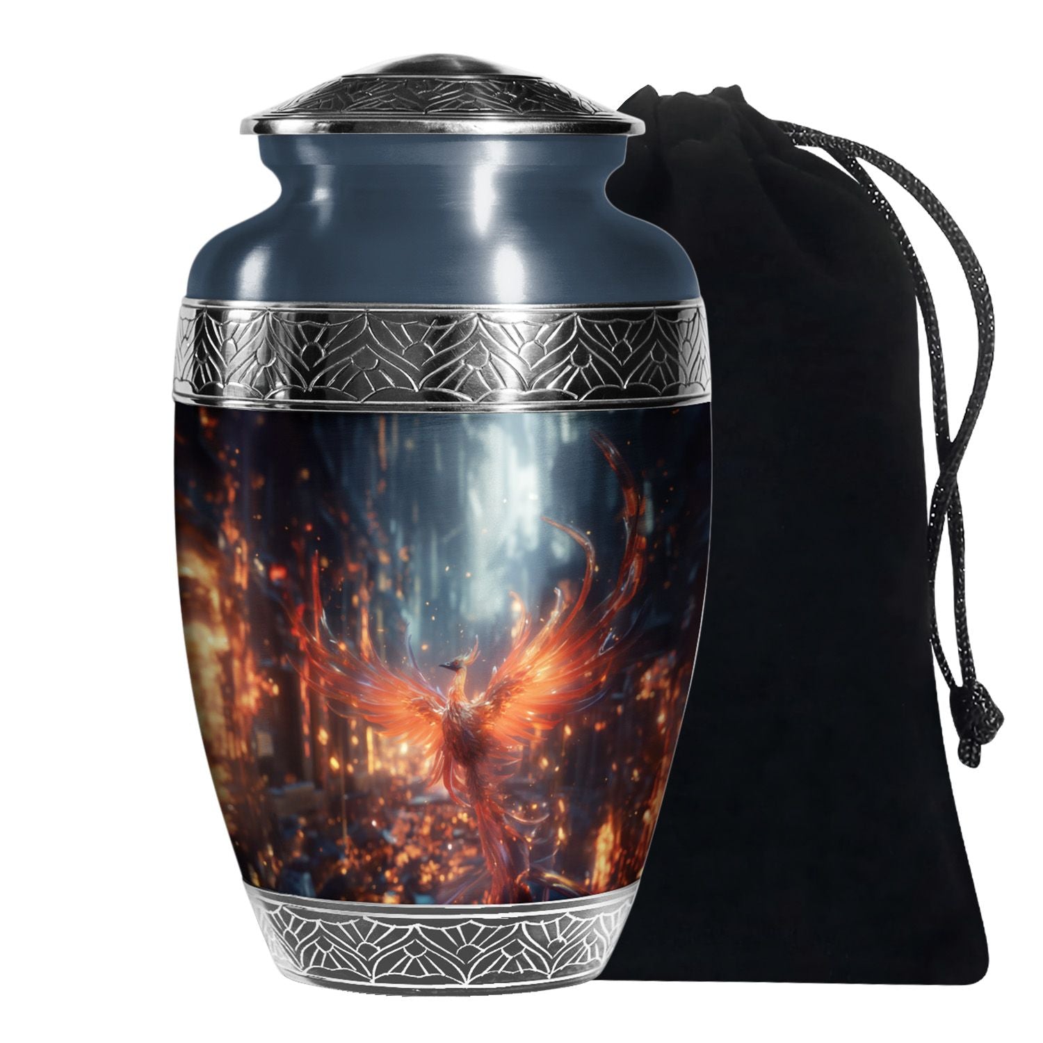 Phoenix Theme Cremation Urn - Large Urns For Human Ashes