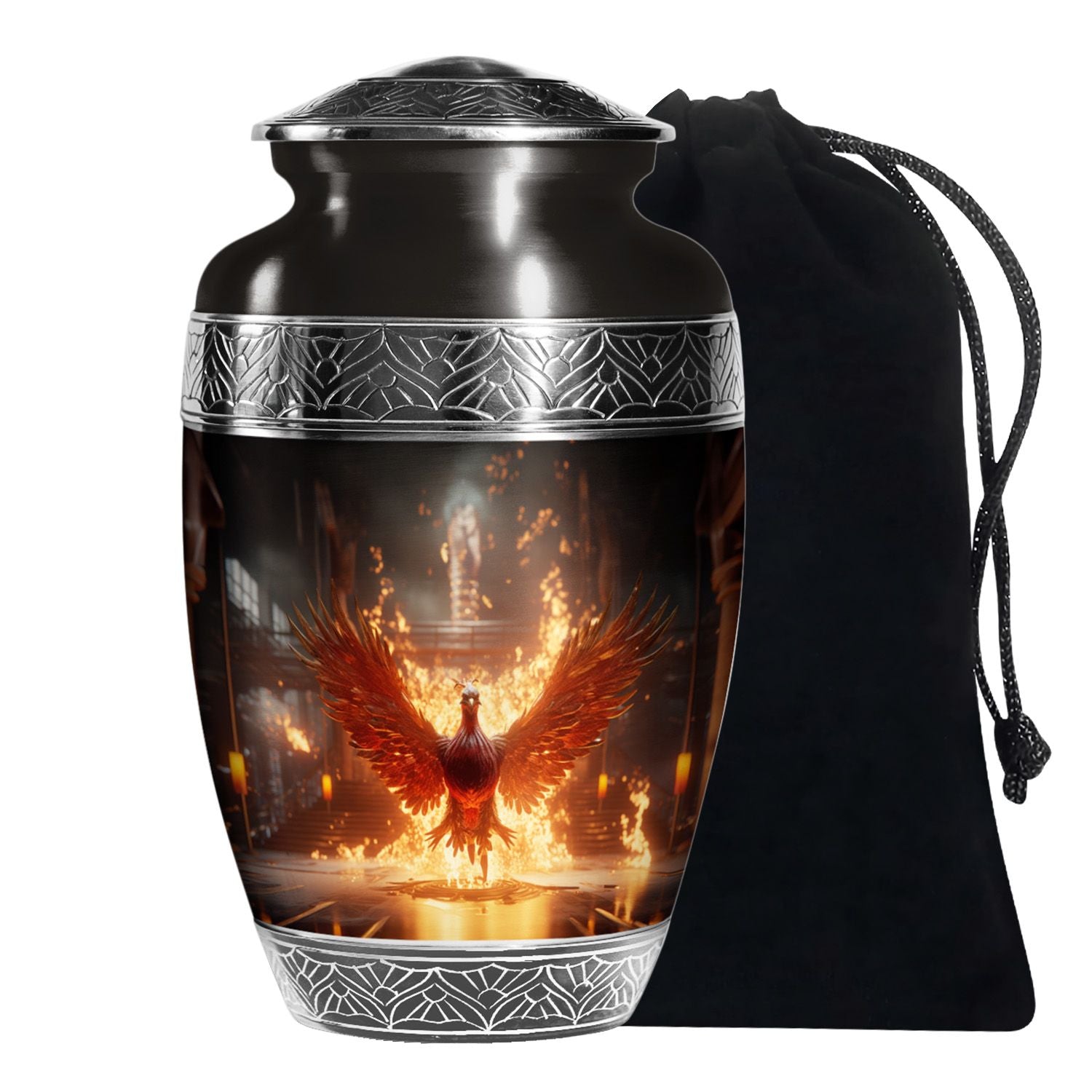Phoenix Memorial Urn - Large Funeral Urn For Adult Ashes