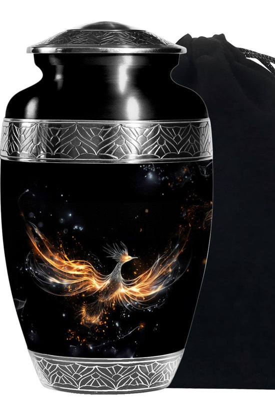 Elegant Galaxy Phoenix Urn - Unique Fantasy Cremation Urn For Ashes