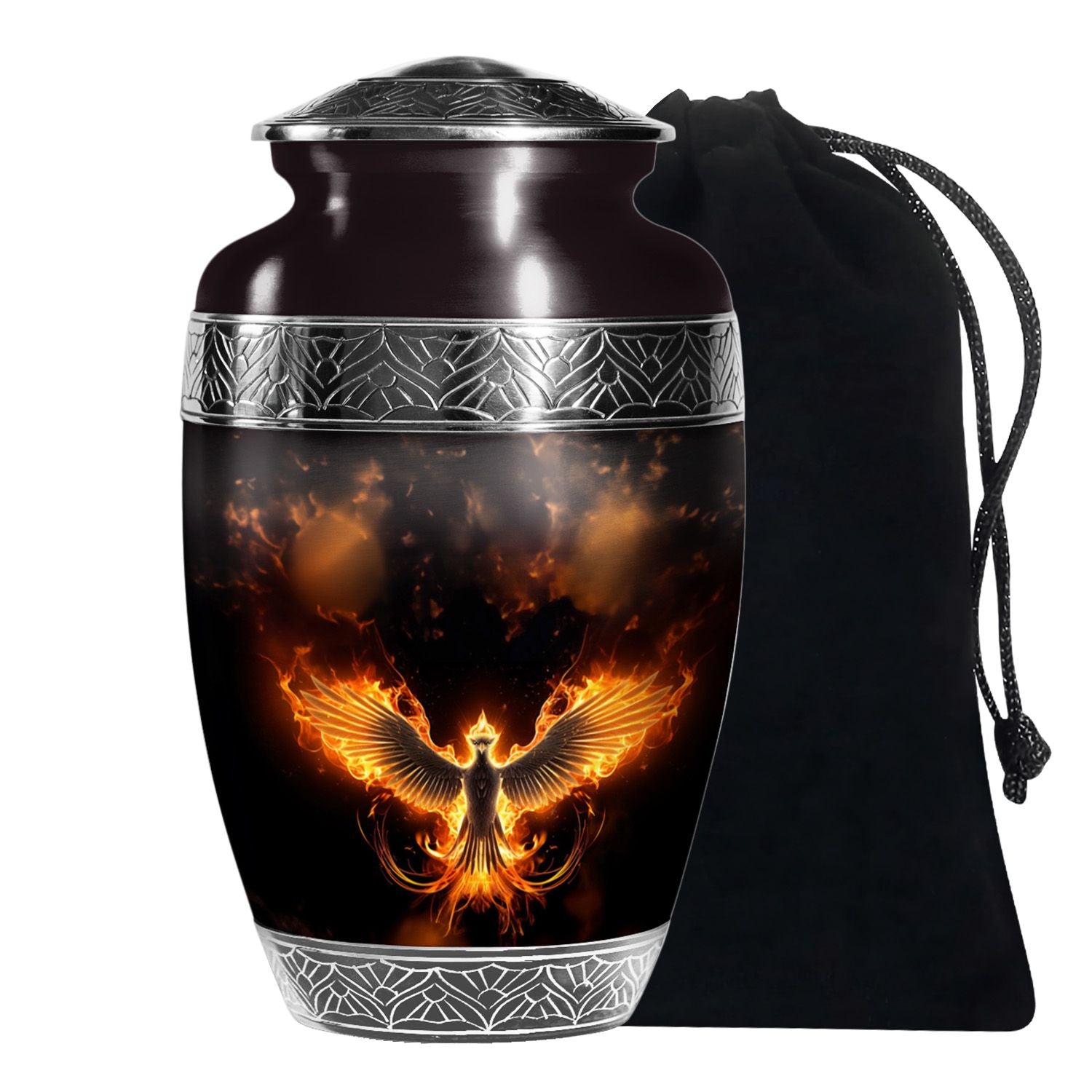 Dark Phoenix Cremation Urn - Fantasy Urn for Human Ashes
