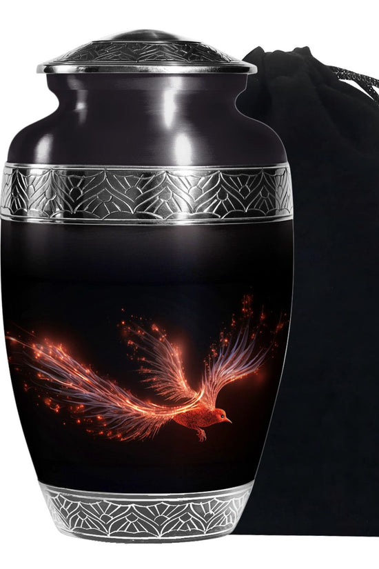 Red Phoenix Ashes Urn - Large Adult Memorial Urn For Loved One