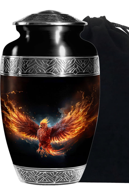 Flaming Phoenix Funeral Urn - Mythical Ashes Urn for Adult Ashes