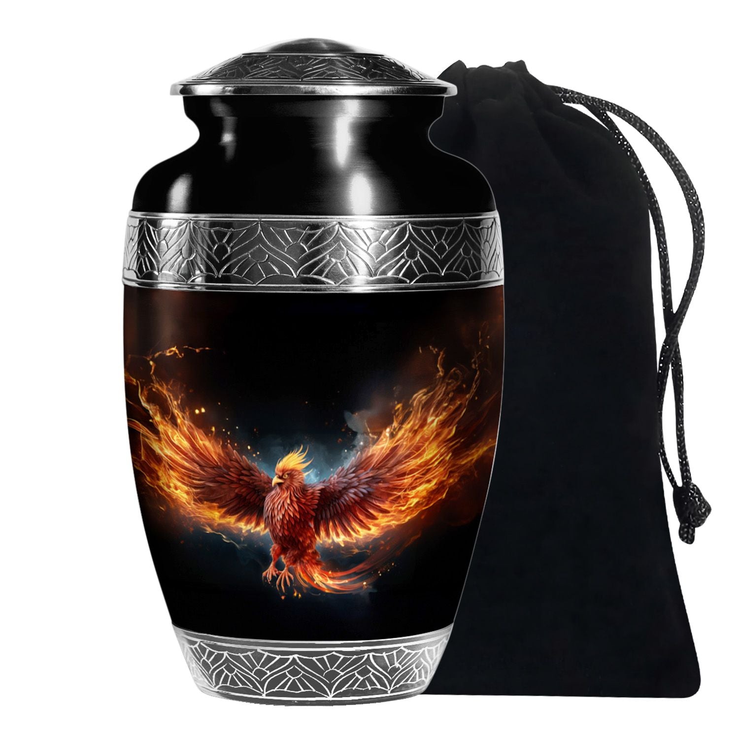 Flaming Phoenix Funeral Urn - Mythical Ashes Urn for Adult Ashes