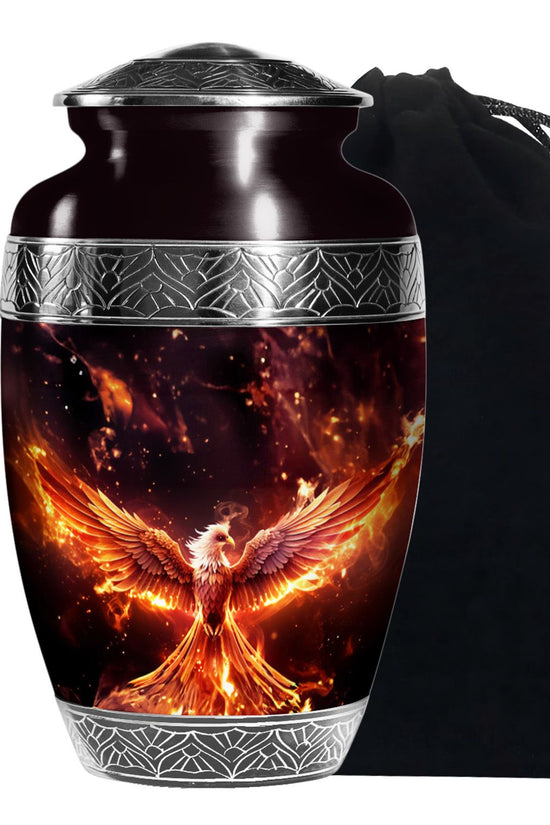 Fire Phoenix Funeral Urn - Fantasy Cremation Urn For Adult Ashes