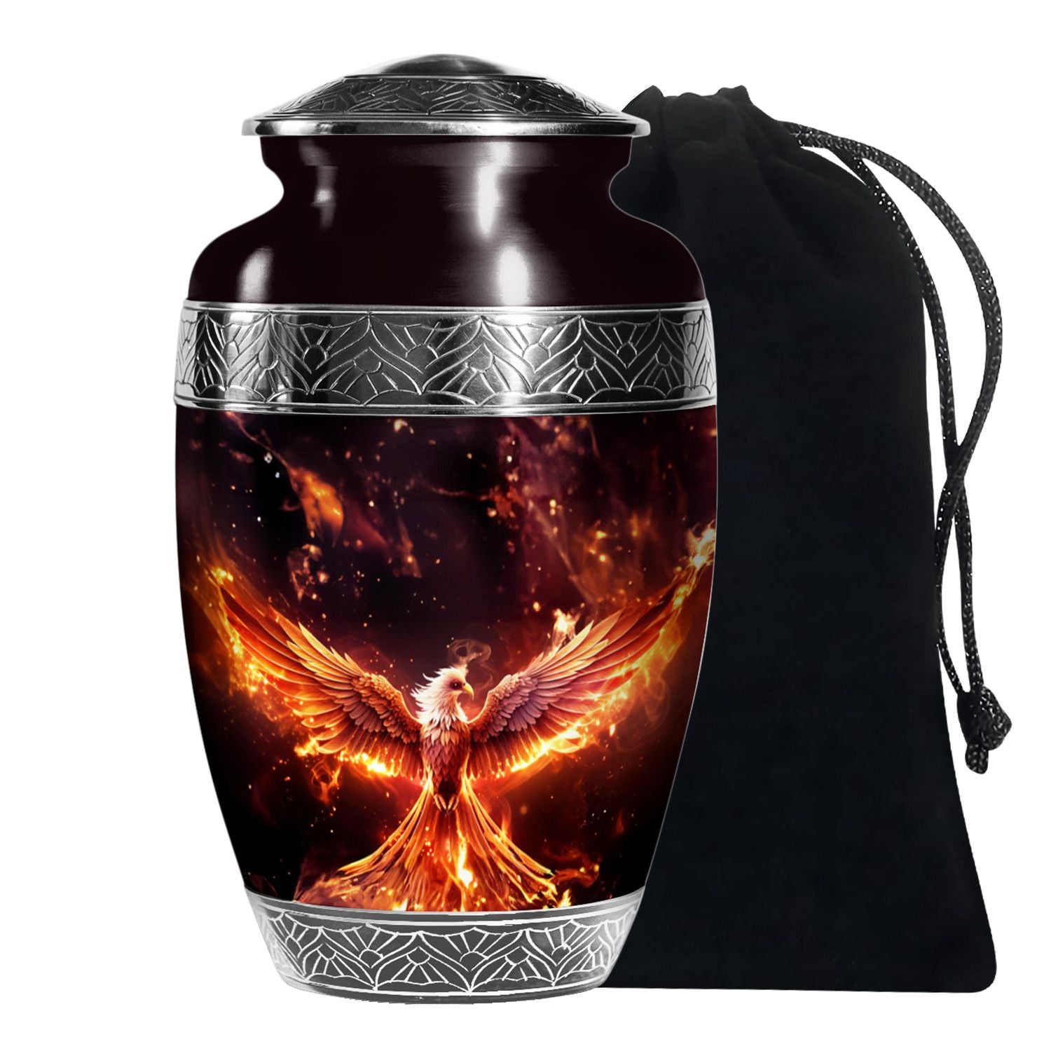 Fire Phoenix Funeral Urn - Fantasy Cremation Urn For Adult Ashes