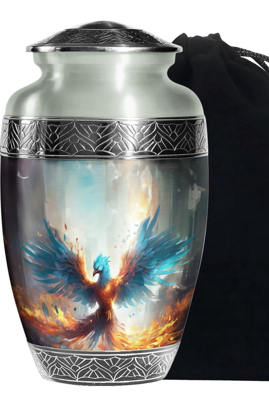Blue Flame Phoenix Urn - Spiritual Tribute Urn for Men & Women
