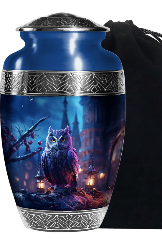Night Owl Funeral Urn - Artistic Cremation Urn For Adult Ashes