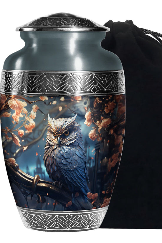 Black Owl Cremation Urn – Elegant Memorial Urn For Human Ashes
