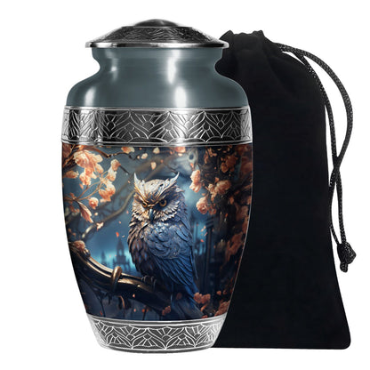 Black Owl Cremation Urn – Elegant Memorial Urn For Human Ashes