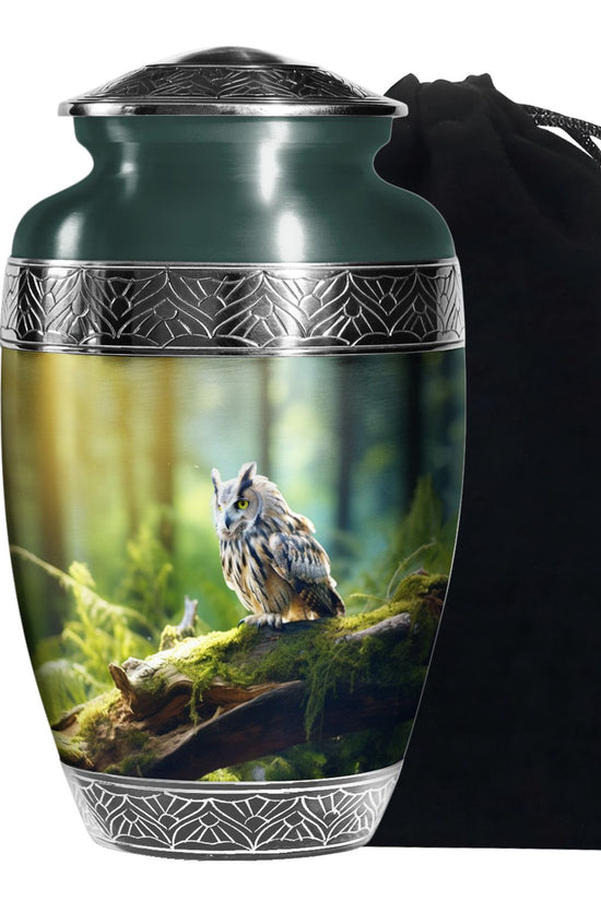 Owl Memorial Urn - Forest Cremation Urn For Human Ashes