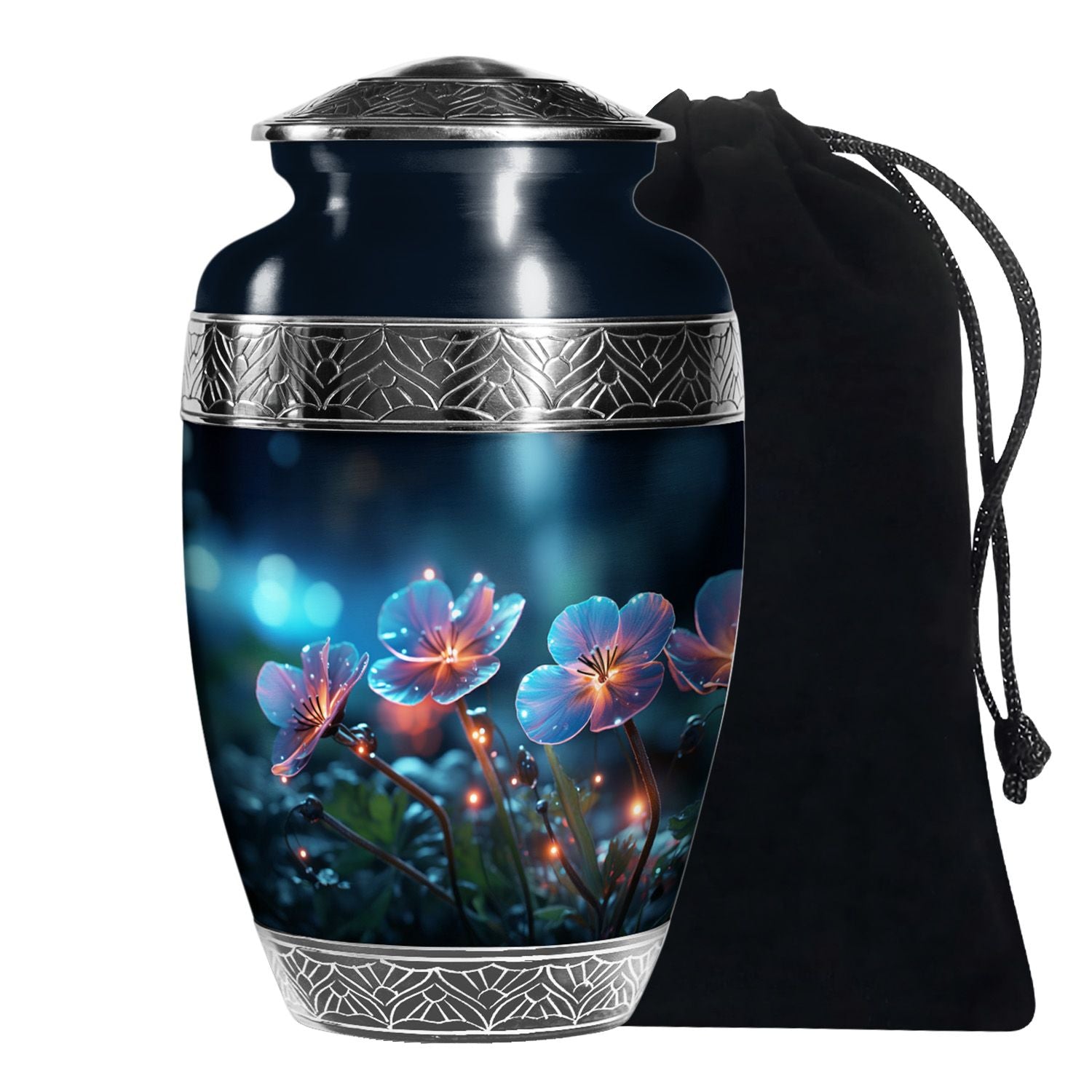 Scorpion Grass Cremation Urn For Human Ashes - Artistic Floral Burial Urn