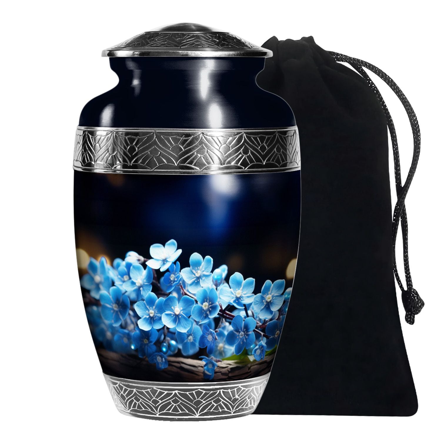 Scorpion Grass Cremation Urn - Stylish Floral Memorial Urn For Ashes