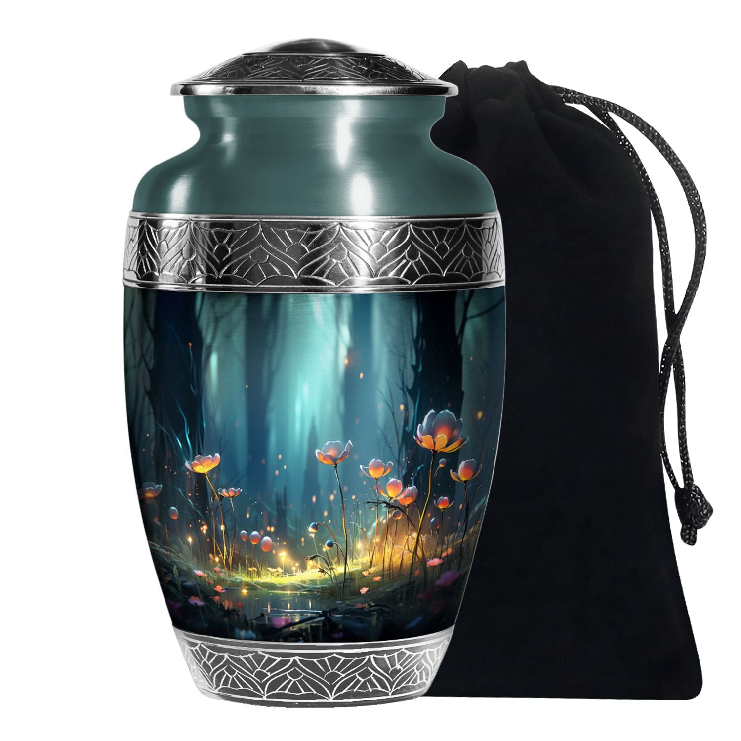 Scorpion Grass Memorial Urn - Decorative Floral For Human Ashes Urn