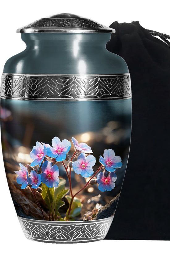 Scorpion Grass Ashes Urn - Elegant Floral Cremation Memorial Urn