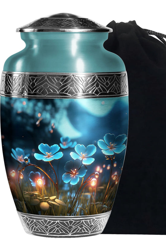 Scorpion Grass Floral Cremation Urn - Elegant Memorial Urn For Women