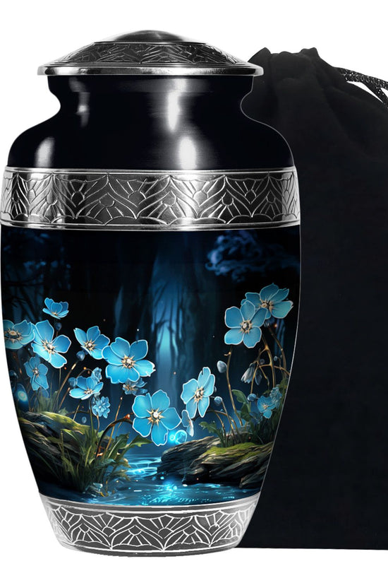 Blue Scorpion Grass Memorial Urn - Artistic Funeral Urn For Adult Ashes