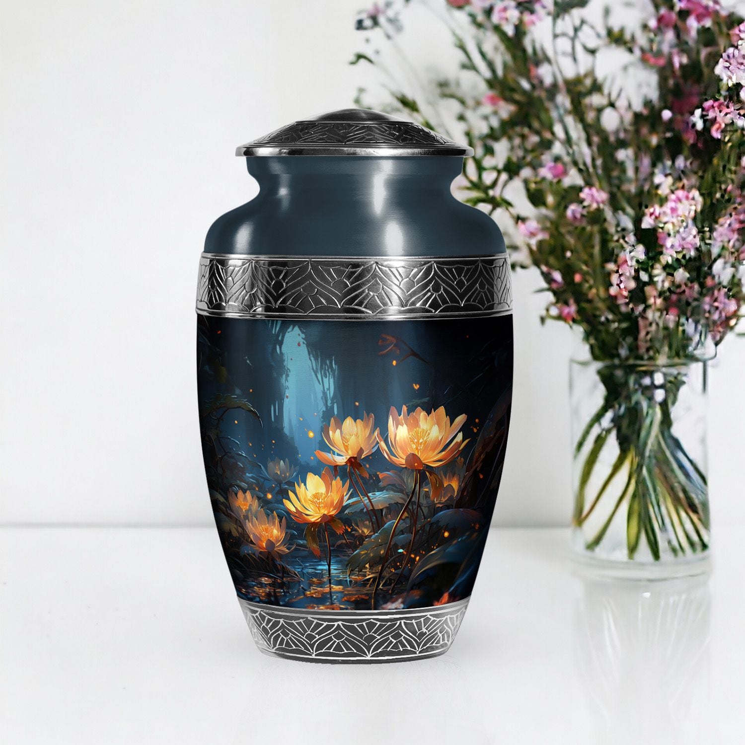 Elegant Lily Urn For Human Ashes - Large Cremation Urn